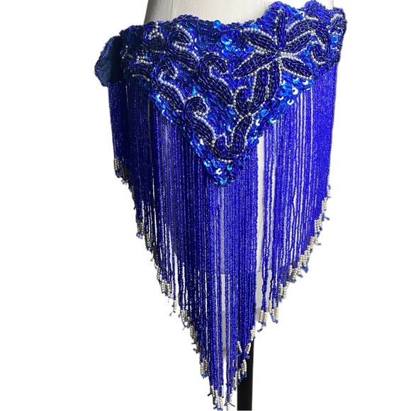 Women Belly Dance Clothing Accessories Teardrop Paillettes Fringe Wrap Sequins - Picture 3 of 11